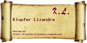 Klopfer Lizandra névjegykártya